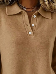 Button Detail Drop-Shoulder Sweater - Plus Size