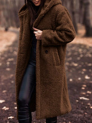 Teddy Bear Hooded Longline Outerwear