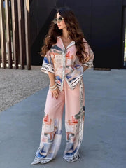 Printed Relaxed Shirt and Pants Set