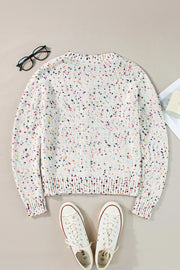 Confetti Button-Up Long-Sleeve Cardigan