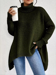 Turtleneck Drop-Shoulder Sweater