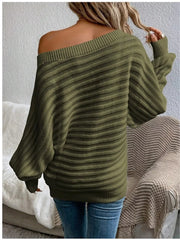One-Shoulder Rib-Knit Sweater