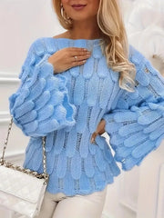 Textured Knit Bell Sleeve Knit Top