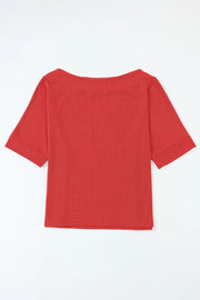 Rib-Knit Off-Shoulder Blouse