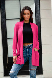 Open-Front Long-Sleeve Cardigan Pocketed - Plus Size