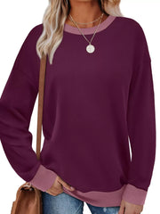 Contrast Trim Crew Neck Sweatshirt