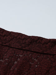 Lace One-Shoulder Long-Sleeve Top