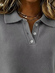 Button Detail Drop-Shoulder Sweater - Plus Size