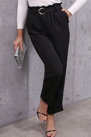 Belted Paperbag Waist Pants