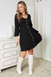 Scoop Neck Empire Waist Long-Sleeve Magic Dress