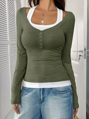 Scoop Neck Long-Sleeve Tee