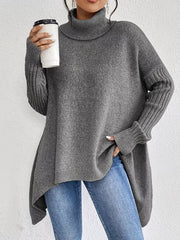 Turtleneck Drop-Shoulder Sweater