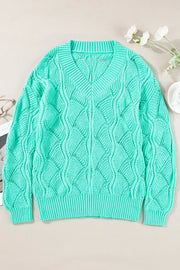 Texture V-Neck Knit Top