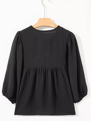 Bow Tie Neck 3/4-Sleeve Blouse