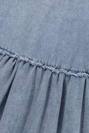 Vintage Wash Denim Dress Pocketed