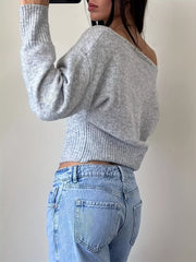 Boat-Neck Long-Sleeve Sweater