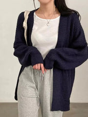 Open-Front Oversized Knit Cardigan