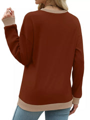 Contrast Trim Crew Neck Sweatshirt