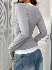 Scoop Neck Long-Sleeve Tee