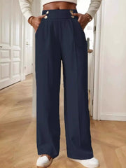 High-Waist Wide-Leg Pants - Plus Size