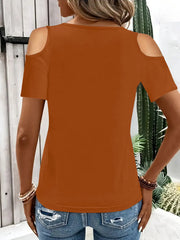 Cold-Shoulder Tee with Metal Ring Detail