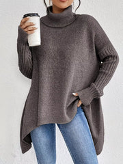 Turtleneck Drop-Shoulder Sweater