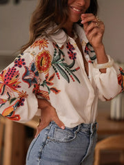 Floral Button-Up Long-Sleeve Shirt