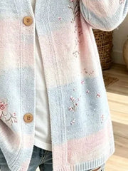 Full Size Floral V-Neck Button-Down Cardigan Plus Size
