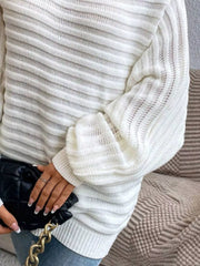 One-Shoulder Rib-Knit Sweater