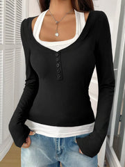 Scoop Neck Long-Sleeve Tee
