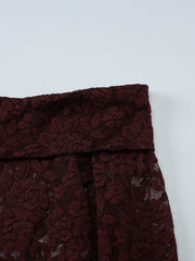 Lace One-Shoulder Long-Sleeve Top