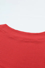Rib-Knit Off-Shoulder Blouse