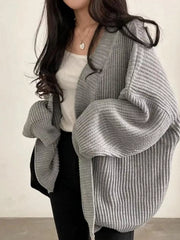 Open-Front Oversized Knit Cardigan