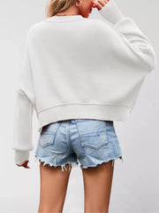 Round-Neck Drop-Shoulder Sweater