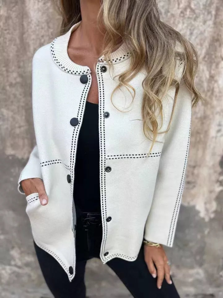 Full Size Button Up Long Sleeve Cardigan Plus Size