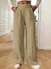 High-Waist Wide-Leg Pants - Plus Size