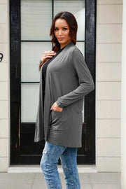 Open-Front Long-Sleeve Cardigan Pocketed - Plus Size