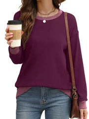 Contrast Trim Crew Neck Sweatshirt