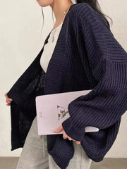 Open-Front Oversized Knit Cardigan