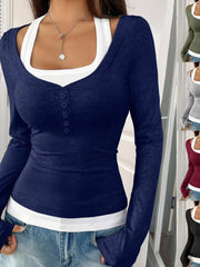 Scoop Neck Long-Sleeve Tee