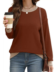 Contrast Trim Crew Neck Sweatshirt