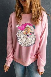 Santa Round-Neck Long-Sleeve Sweatshirt
