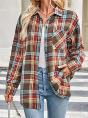 Plaid Button-Up Long-Sleeve Shirt