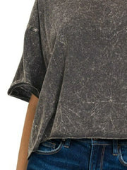 Zenana Acid Crinkle-Washed Oversized Tee
