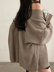 Open-Front Oversized Knit Cardigan