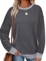 Contrast Trim Crew Neck Sweatshirt