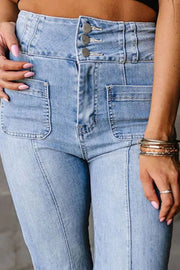 High-Waist Bootcut Jeans