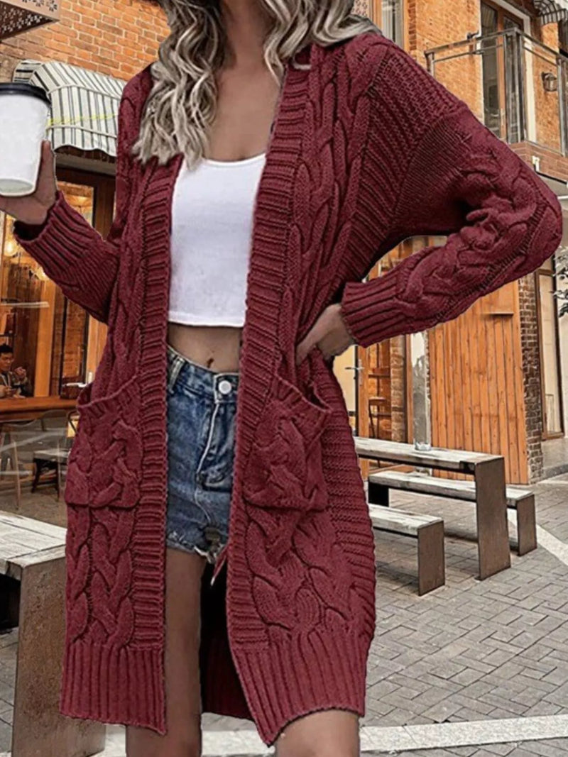 Chunky Knit Open Front Cardigan