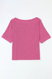 Rib-Knit Off-Shoulder Blouse