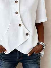 Asymmetrical Button Shirt - Plus Size